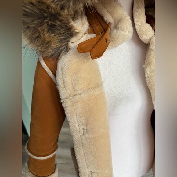 DAKOMA-KIDS OUTERWEAR MINK FUR-LINED COAT W/FUR HOOD-TIMBER Size 7 - Picture 7 of 15